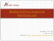McAfee AntiVirus Support at Anti-Viruss.com