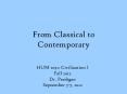 From Classical to Contemporary PowerPoint PPT Presentation