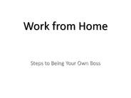 Work From Home- Basics to Success