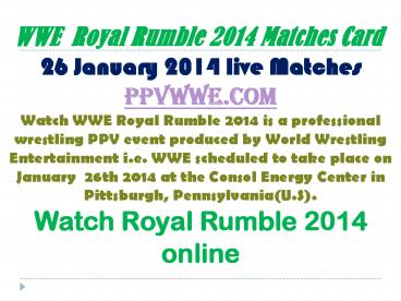 WWE Royal Rumble (2014) Live Randy Orton vs. John Cena