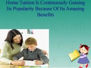 Top Reasons To Have Home Tuition