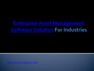 Enterprise Asset Management Software Solution For Industries