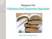 Reasons For Machinery And Equipment Appraisals