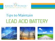 Tips to Maintain Lead Acid Battery