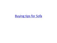 Buying tips for Sofa