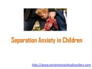 Separation Anxiety in Children