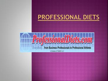 Custom Diet Plan by Todd Ganci