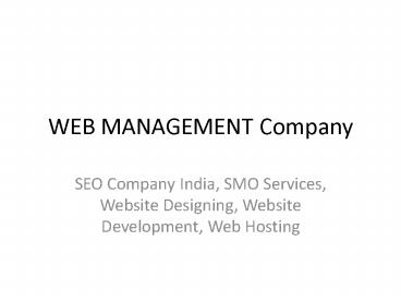 Seo company india & smo services & Web Hosting Services