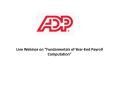 Live Webinar on “Fundamentals of Year-End Payroll Computation” PowerPoint PPT Presentation