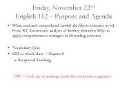 Friday, November 22nd   English 112 