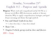 Monday, November 25th  English 112 