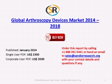 Analysis of Arthroscopy Devices Market on 2018