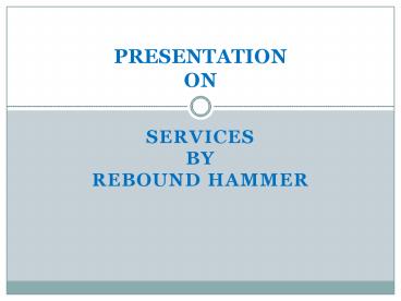 Rebound Hammer Supplier india