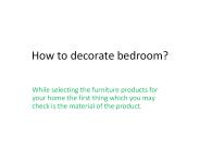 How to decorate bedroom?
