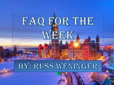 Canada Immigration FAQ - Permanent Residency through a Provincial Nominee Program