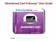 “Abandoned Cart Followup” User Guide