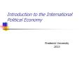 Introduction to the International Political Economy PowerPoint PPT Presentation
