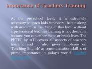 Importance of Teacher Training