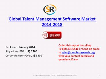 Global Talent Management Software Industry to 2018