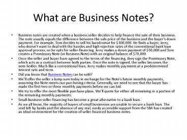 What are Business Notes presentation | free to download