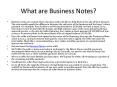 What are Business Notes PowerPoint PPT Presentation
