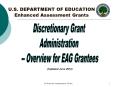 U.S. DEPARTMENT OF EDUCATION Enhanced Assessment Grants PowerPoint PPT Presentation