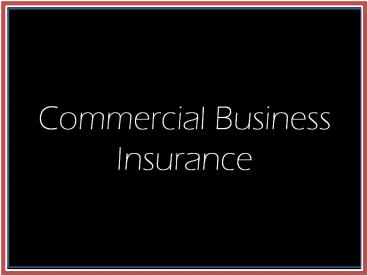 Commercial Business Insurance
