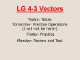 LG 4-3 Vectors PowerPoint PPT Presentation