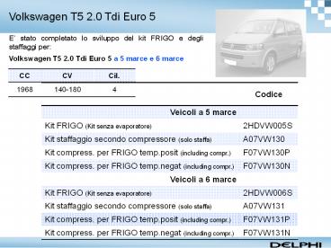 Volkswagen T5 2.0 Tdi Euro 5
