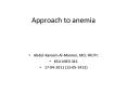 Approach to anemia PowerPoint PPT Presentation