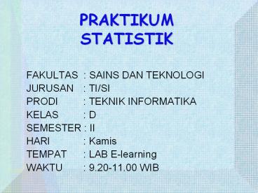 PRAKTIKUM STATISTIK