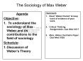 The Sociology of Max Weber PowerPoint PPT Presentation