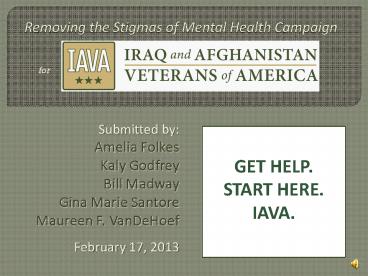 GW SPR Master's Thesis/Capstone -  Communication Plan for IAVA