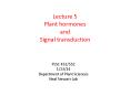 Lecture 5 Plant hormones and Signal transduction PowerPoint PPT Presentation