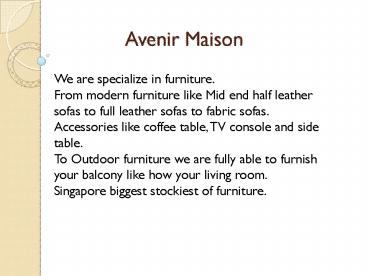 Contracts Furniture, Hotel Furniture - Avenir Maison