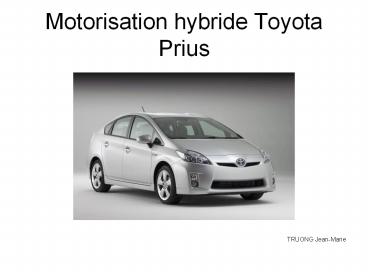 Motorisation hybride Toyota Prius