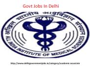Academic Government jobs In Delhi