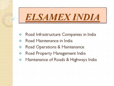 Road Infrastructure Companies in India