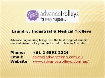 Stainless Steel Trolleys in Australia