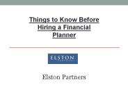 Things to Know Before Hiring a Financial Planner
