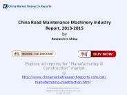 China Road Maintenance Machinery Industry 2015