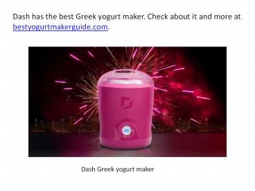 Is Dash the top Greek yogurt maker