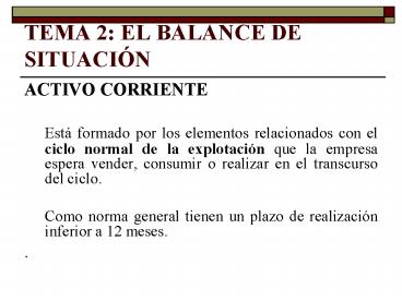 TEMA 2: EL BALANCE DE SITUACI