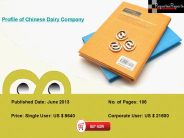 Dairy Industries in China