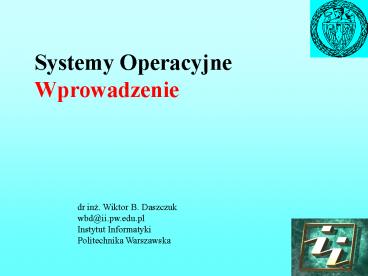 Systemy Operacyjne Wprowadzenie