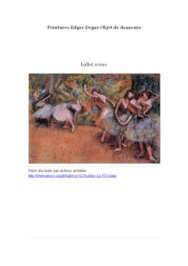 Peintures Edgar Degas Objet de danseurs -- Artisoo