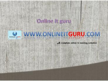 Informatica Online Training in USA,Uk, India,Hyderabad, Canada.