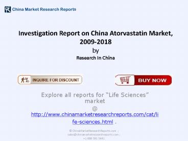 China Atorvastatin Market 2018