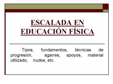 ESCALADA EN EDUCACI