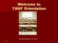 Welcome to TANF Orientation PowerPoint PPT Presentation